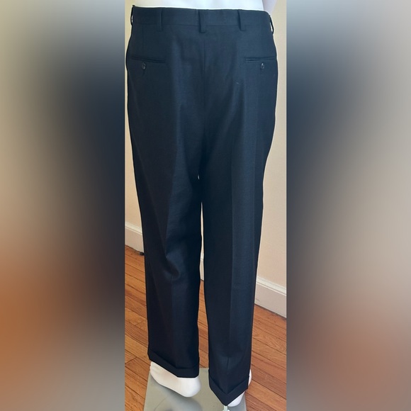 Hart Schaffner Marx Charcoal Gray Pleated Front Deep Pockets Dress Pants Sz 34. - Picture 9 of 15